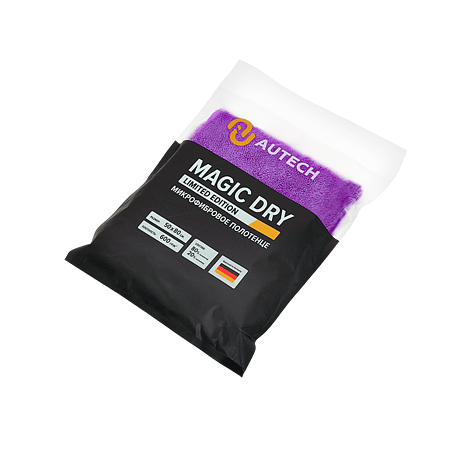 MAGIC DRY Микрофибровое полотенце 50*80 см, фиолетовое, 600гр/м2 для сушки авто Au-249p