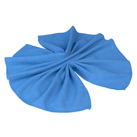 Au-2404 WAFFLE CLEANING TOWEL Полотенце для протирки оверлоченное 50*80 см, синее, 330гр/м2 для сушки авто