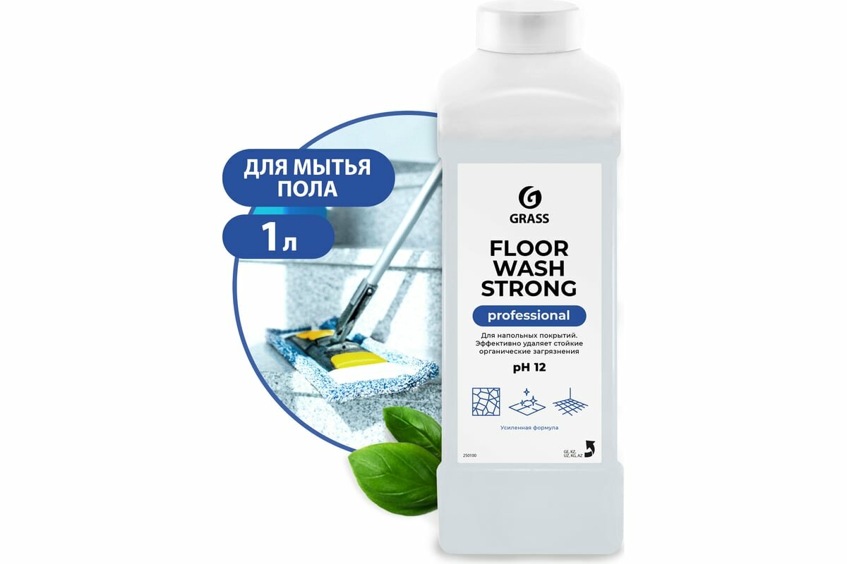 Средство для мытья пола "Floor Wash Strong" щелочное флакон 1000 мл GraSS