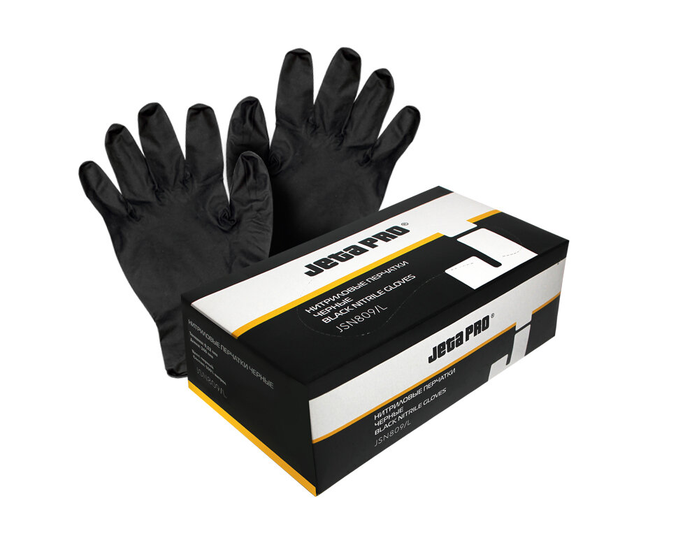 Перчатки нитриловые "Jeta Safety" размер Xl черные 50 пар Natrix